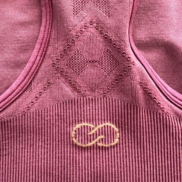 Calia by Carrie Underwood Mauve Athletic Racerback Crop Top - Picture 3 of 5